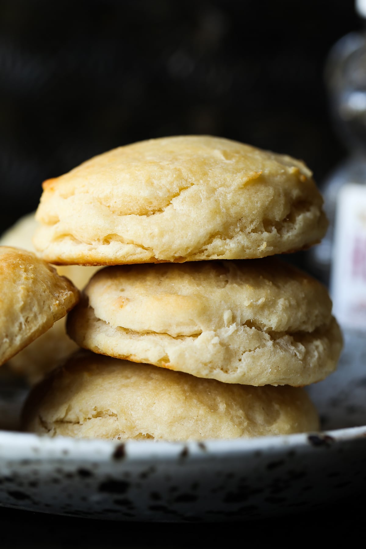 Angel Biscuits stacked on a ceramic plate