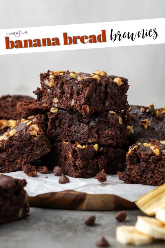 Banana Bread Brownies Pinterest Image