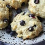 Blueberry Cream Cheese Biscuits on a plate.