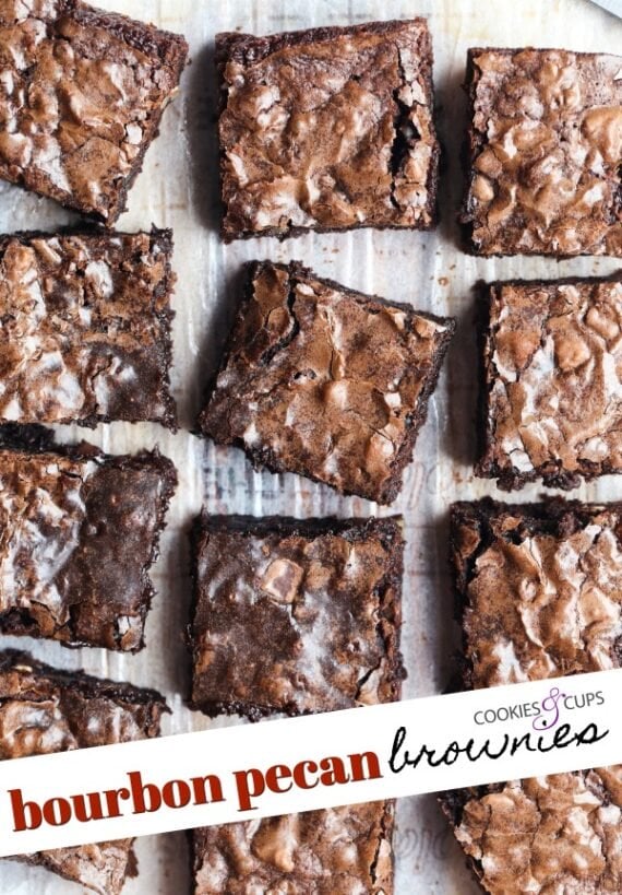 Bourbon Pecan Brownies Pinterest Image