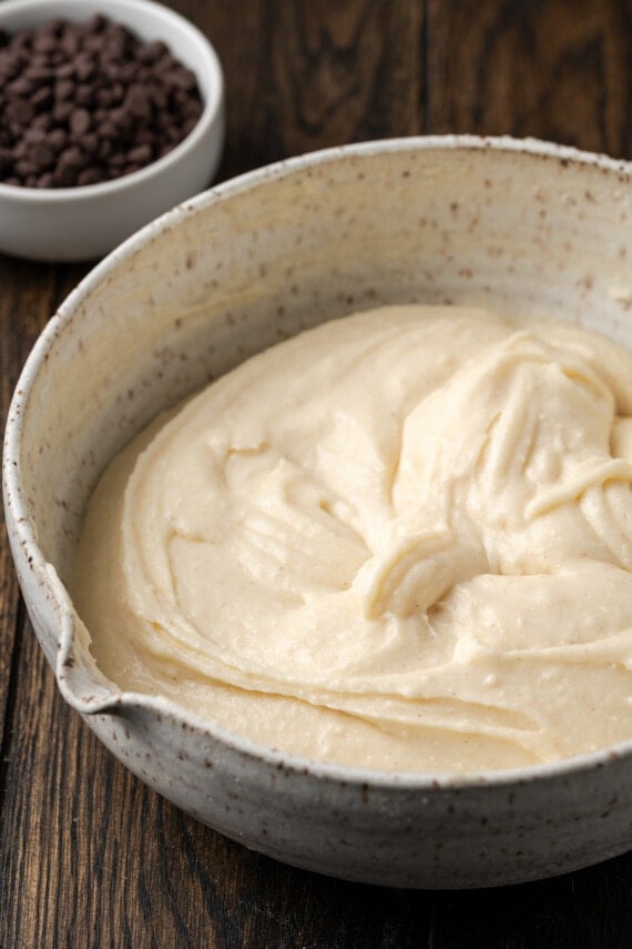 The base for cannoli dip in a bowl.