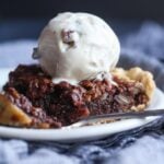 Chocolate Pecan Pie on a plate