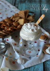 Bowl of oreo cookie filling dip